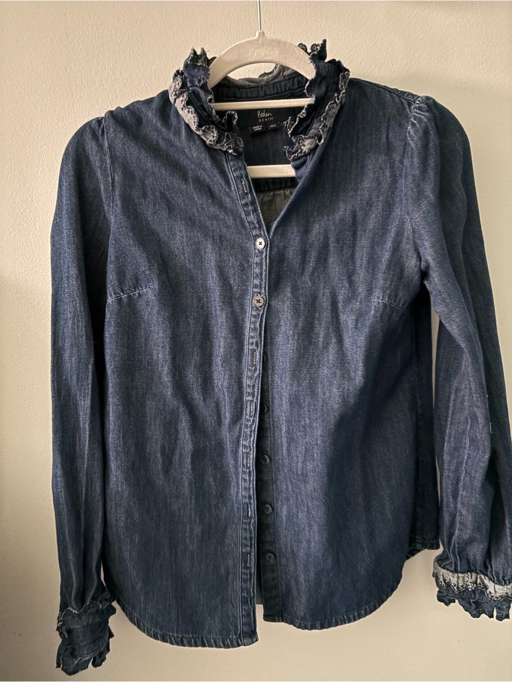 Boden Dark Blue Denim Button-Down Shirt